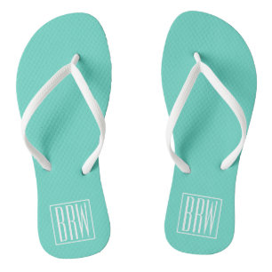 Bold Modern 3 White On Aqua Badesandalen