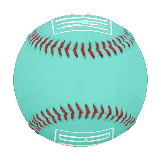Bold Modern 3 White On Aqua Baseball (Rückseite)
