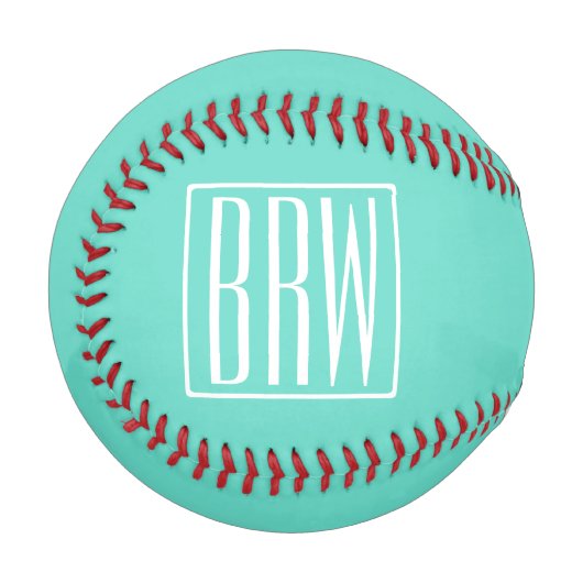 Bold Modern 3 White On Aqua Baseball (Vorderseite Links)