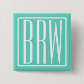Bold Modern 3 White On Aqua Button (Vorderseite)