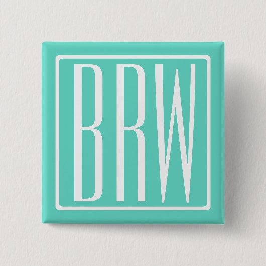 Bold Modern 3 White On Aqua Button (Vorderseite)