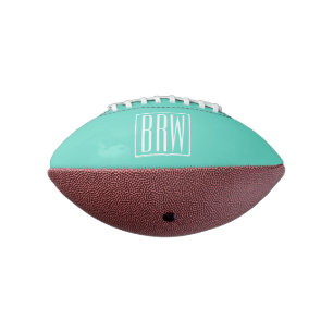 Bold Modern 3 White On Aqua Football