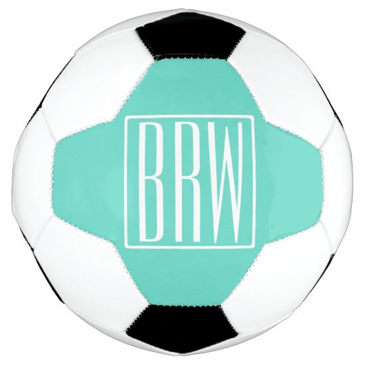 Bold Modern 3 White On Aqua Fußball (Vorderseite)