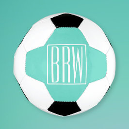 Bold Modern 3 White On Aqua Fußball