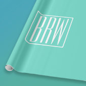 Bold Modern 3 White On Aqua Geschenkpapier