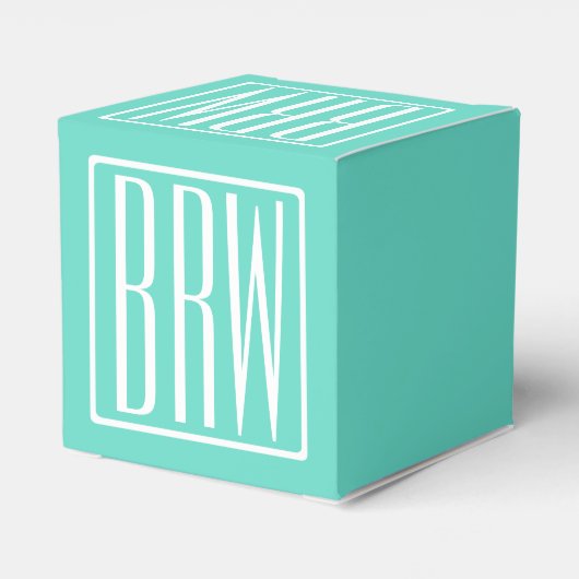 Bold Modern 3 White On Aqua Geschenkschachtel (Rückseite)