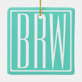 Bold Modern 3 White On Aqua Keramikornament (Rückseite)