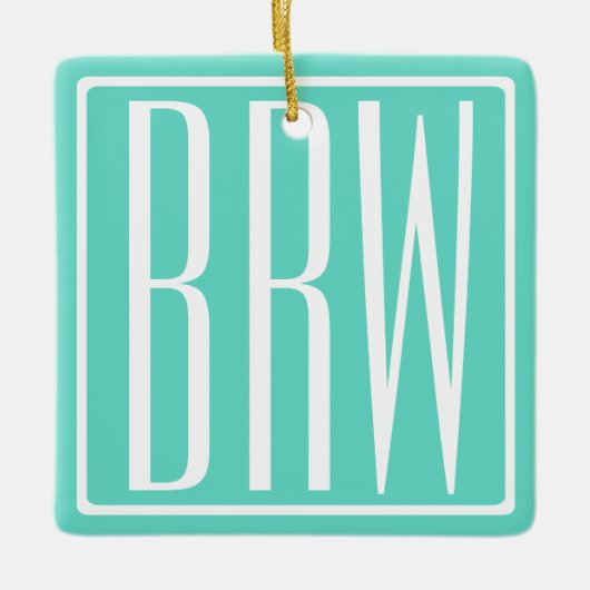 Bold Modern 3 White On Aqua Keramikornament (Vorderseite)