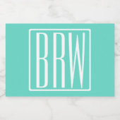 Bold Modern 3 White On Aqua Lebensmitteletikett (Einzelnes Label)