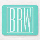 Bold Modern 3 White On Aqua Mousepad (Vorne)