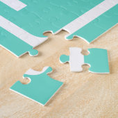 Bold Modern 3 White On Aqua Puzzle (Seite)