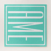 Bold Modern 3 White On Aqua Puzzle (Horizontal)