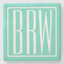 Bold Modern 3 White On Aqua