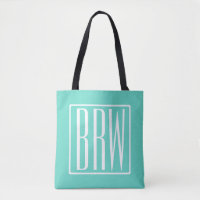 Bold Modern 3 White On Aqua