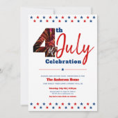 Bold Modern 4. Juli Fireworks USA Patriotic Einladung (Vorderseite)