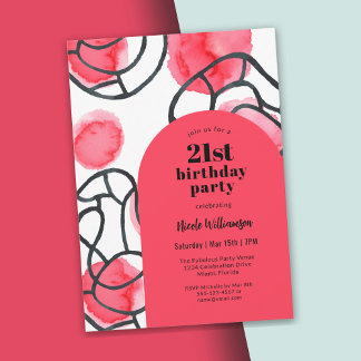 Bold Modern Abstrakt Pattern 21. Geburtstag Party Einladung