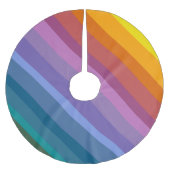 Bold Modern Abstrakt Vibranly Rainbow Stripes Art Polyester Weihnachtsbaumdecke (Vorderseite)