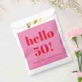 Bold Modern Ästhetisches Rosa und Rot 50. Geburtst Geschenktütchen (Versiegelt)