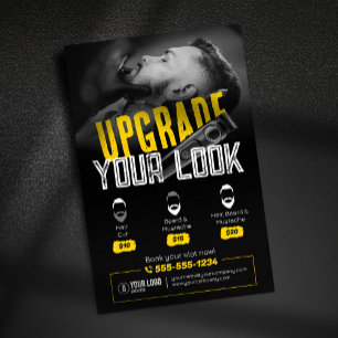 Bold & Modern Barber Shop Hairstylist Schnurrbart Flyer