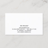 Bold Modern Black Typografy Business Card Visitenkarte (Rückseite)