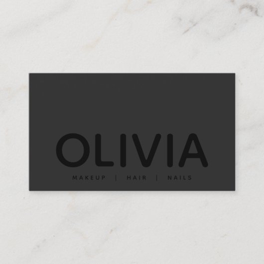 Bold Modern Black Typografy Business Card Visitenkarte (Vorderseite)