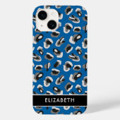 Bold Modern Blue Animal Print Muster Personalisier Case-Mate iPhone Hülle (Rückseite)