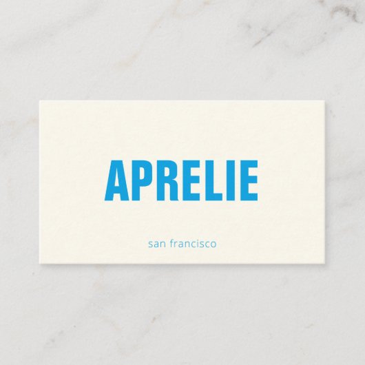 Bold Modern Blue White Creative Minimalistisch Visitenkarte (Vorderseite)