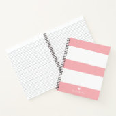 Bold Modern Blush Pink Striped Pattern with Heart Notizblock (Innenseite)