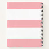 Bold Modern Blush Pink Striped Pattern with Heart Notizblock (Rückseite)