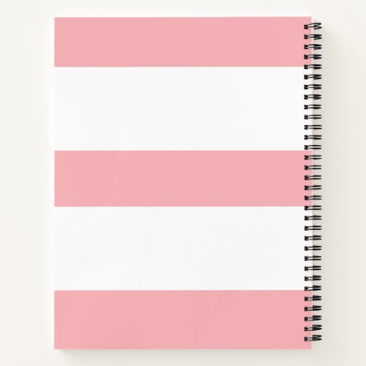 Bold Modern Blush Pink Striped Pattern with Heart Notizblock (Rückseite)