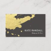 Bold Modern Brown Gold Paint Spritzer Visitenkarte (Vorderseite)