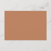 Bold Modern Burnt Orange Rust Tan Wedding RSVP Begleitkarte (Rückseite)