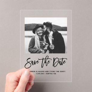 Bold Modern Calligraphy Floral Foto Acryleinladungen