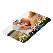 Bold Modern Calligraphy Happy Hanukkah Foto Magnet (Linke Seite)