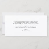 Bold Modern Calligraphy White Foto Wedding Dankeskarte (Rückseite)