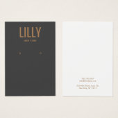Bold Modern Charcoal Black Earring Display Card (Vorne & Hinten)