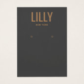 Bold Modern Charcoal Black Earring Display Card (Vorderseite)