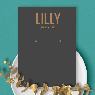 Bold Modern Charcoal Black  Earring Display Card