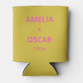 Bold Modern Chartreuse Pink Yellow Wedding Custom Dosenkühler (Vorderseite)