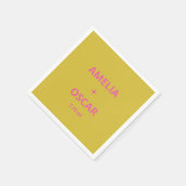 Bold Modern Chartreuse Pink Yellow Wedding Custom Serviette (Ecke)