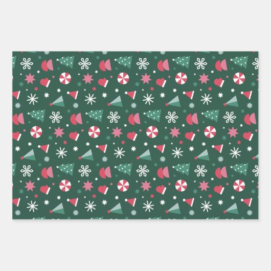 Bold Modern Checked Christmas Geschenkpapier Set (Vorderseite 3)