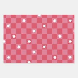 Bold Modern Checked Christmas Geschenkpapier Set