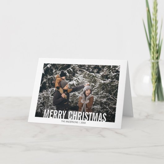 Bold Modern Christmas Holiday Foto Card Karte (Vorderseite)