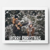 Bold Modern Christmas Holiday Tabletop Plaque Fotoplatte (Vorderseite)
