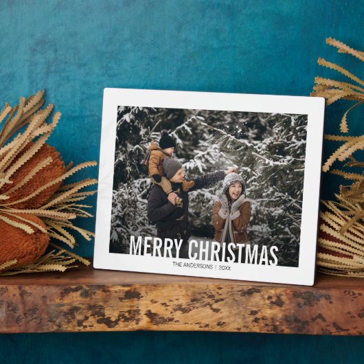 Bold Modern Christmas Holiday Tabletop Plaque Fotoplatte (Seite)
