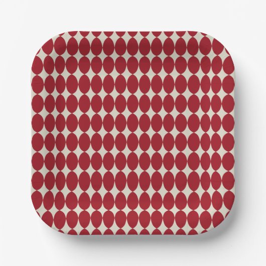 Bold Modern Christmas Red Baubles Festive Chic Pappteller (Vorderseite)