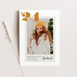 Bold Modern Class of 2024 4 Fotos Abschluss Einladung