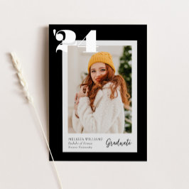 Bold Modern Class of 2024 4 Fotos Abschluss Einladung