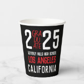 Bold Modern Class of 2025 Abschluss Pappbecher (Rückseite)