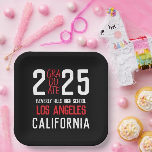 Bold Modern Class of 2025 Abschluss Pappteller (Party)